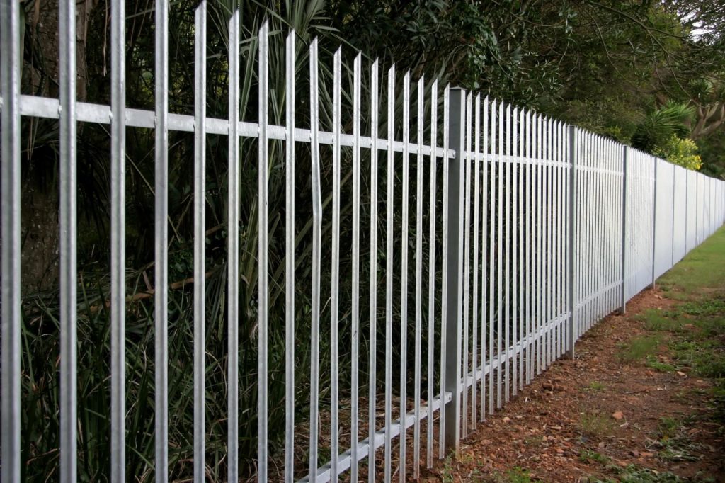 a metal spike fence