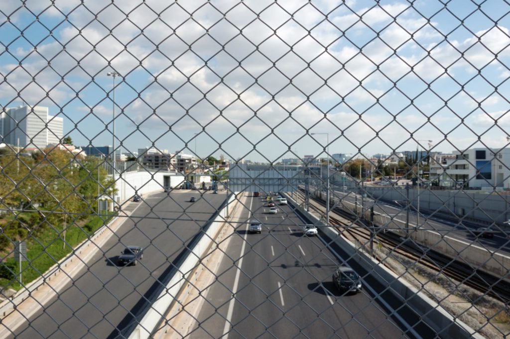 a commercial chain link fence