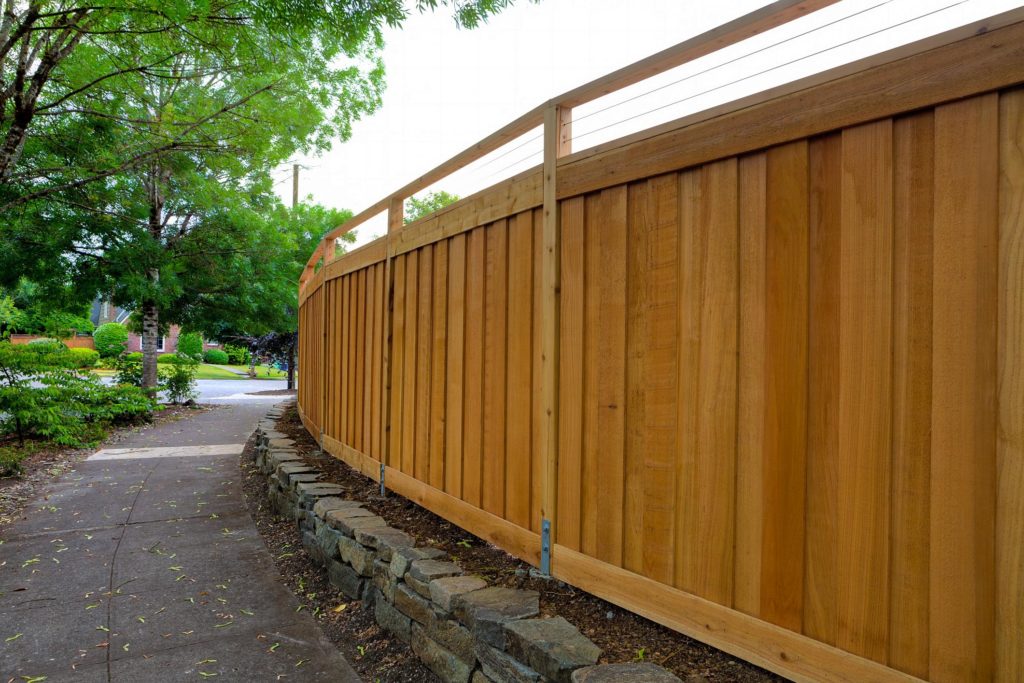 a residential wood fence